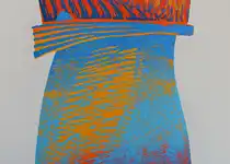 Tittel: Spegling I. Tresnitt 2023. Størrelse: 17 x 35 cm.